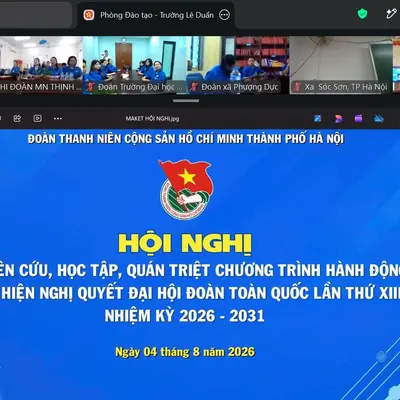 ĐOÀN THANH NIÊN TRƯỜNG ĐẠI HỌC DƯỢC HÀ NỘI THAM DỰ HỘI NGHỊ TRỰC TUYẾN TOÀN QUỐC TRIỂN KHAI NGHIÊN CỨU, HỌC TẬP, QUÁN TRIỆT NGHỊ QUYẾT ĐẠI HỘI ĐOÀN TOÀN QUỐC LẦN THỨ XIII, NHIỆM KỲ 2026 – 2031